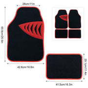Universal car floor mats with red trim, view 3 - MRSLM
