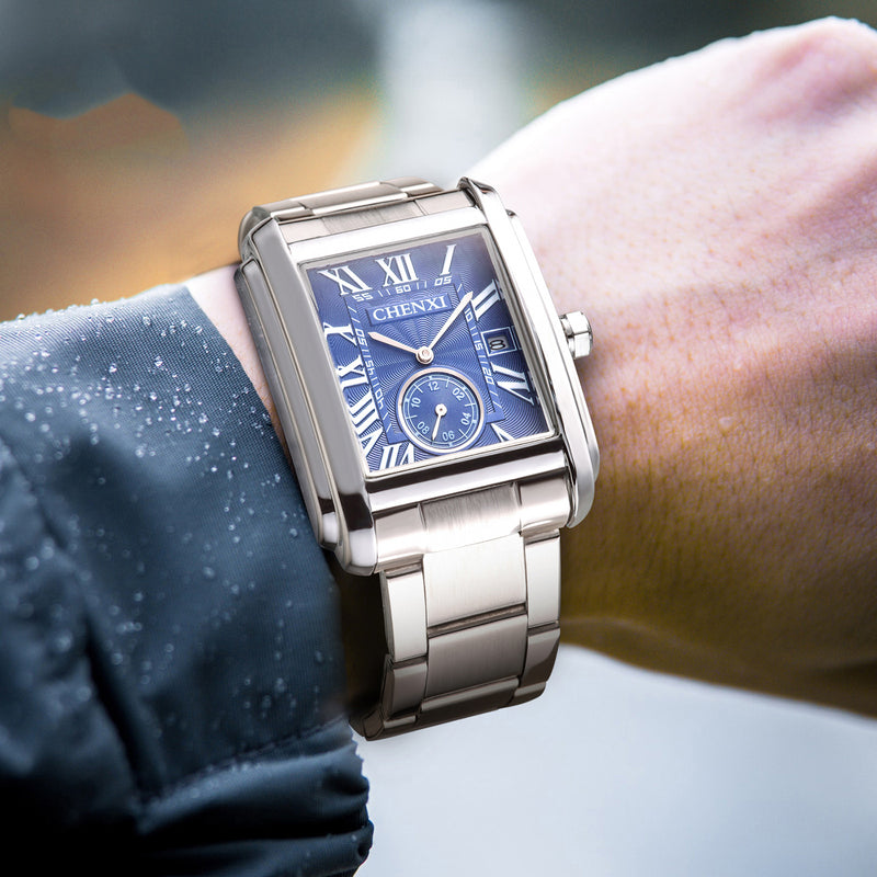 men's square quartz strap watch - MRSLM