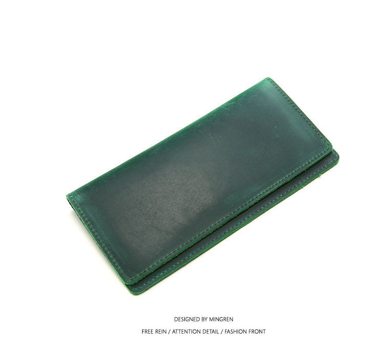 men's long retro leather wallet, view 5 - MRSLM