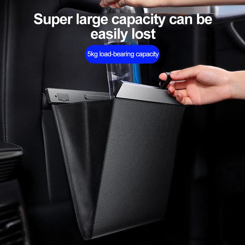 waterproof pu leather car trash bag, view 4 - MRSLM
