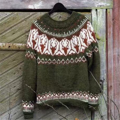 women's round neck loose pullover sweater, view 18 - MRSLM
