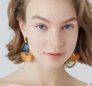 silver resin fan tassel earrings - MRSLM