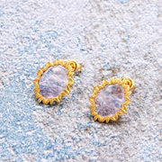 vintage chamomile topaz stud earrings, view 5 - MRSLM