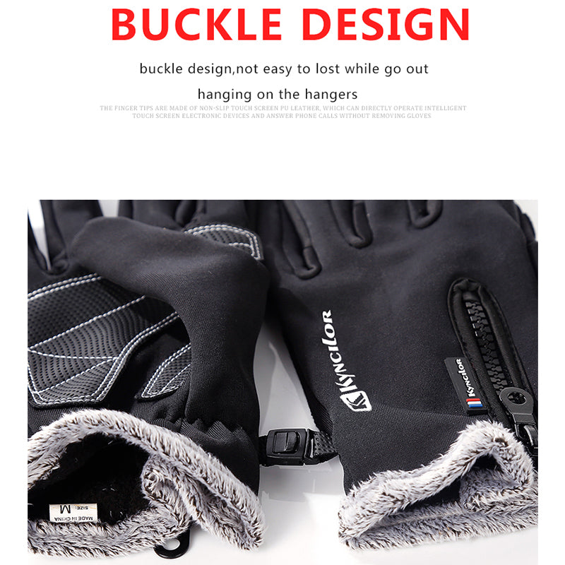 Fleece touchscreen winter gloves with zipper, view 4 - MRSLM