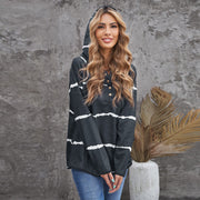 women's striped hooded sweater, view 2 - MRSLM