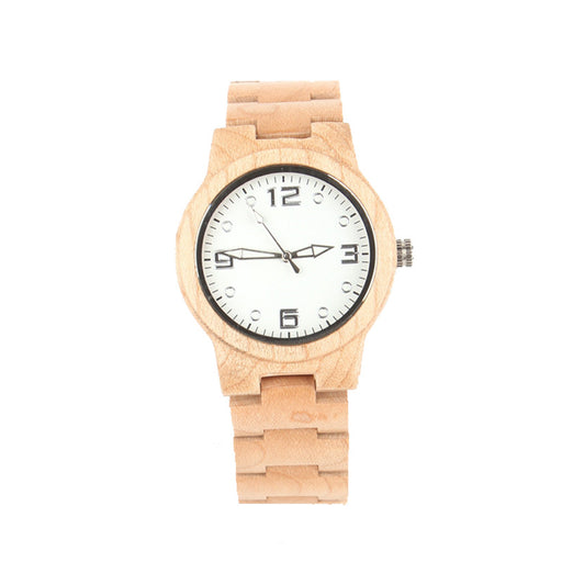 bamboo quartz watch black walnut strap - MRSLM