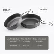 portable titanium camping frying pan, view 8 - MRSLM