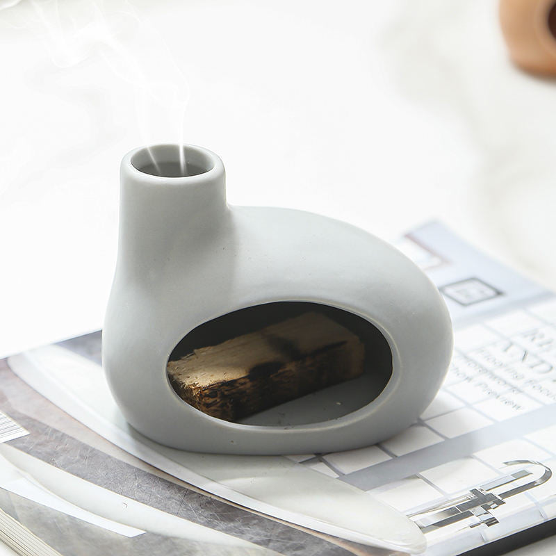 palo santo holder ceramic incense burner, view 3 - MRSLM