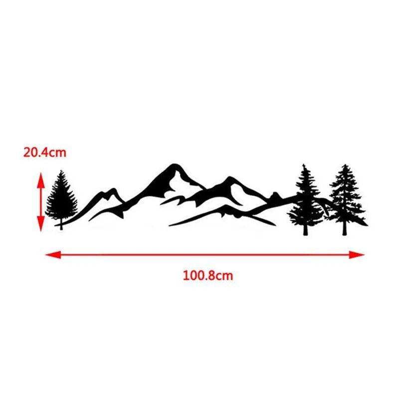 reflective mountain and tree landscape car decal, view 8 - MRSLM