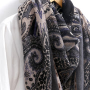 women's wool square scarf animal print, view 6 - MRSLM