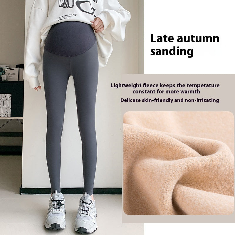 Maternity honeycomb belly support shark skin leggings, view 10 - MRSLM