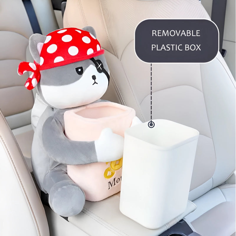 2-in-1 cute car tissue box and trash can, view 6 - MRSLM