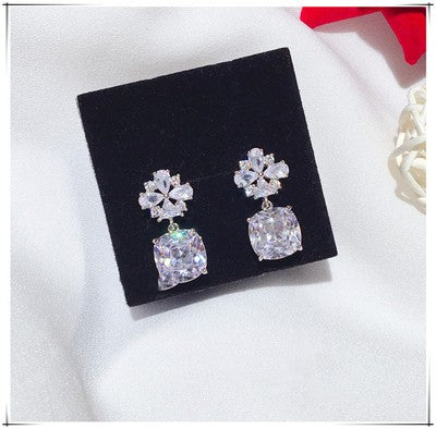 long zircon crystal tassel earrings, view 5 - MRSLM