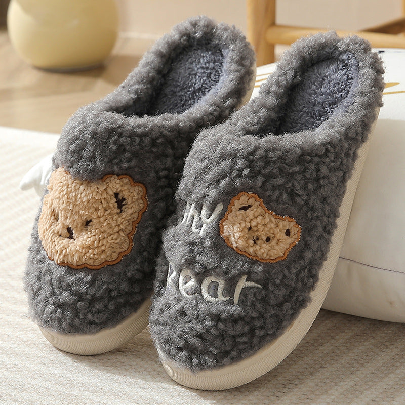 Plush bear house slippers, view 3 - MRSLM