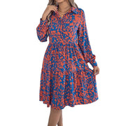 loose leopard-print long-sleeved shirt dress, view 5 - MRSLM