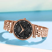 women's 3D dial stainless steel quartz watch, view 10 - MRSLM