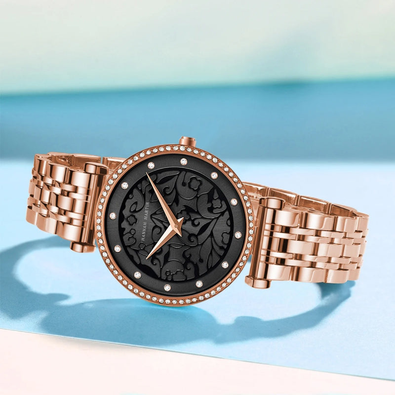 women's 3D dial stainless steel quartz watch, view 10 - MRSLM