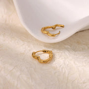 Gold heart hoop earrings, view 8 - MRSLM