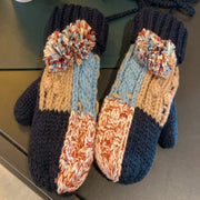 women's thick fleece knitted mittens, view 6 - MRSLM