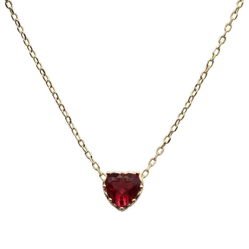 silver zircon love heart necklace, view 2 - MRSLM
