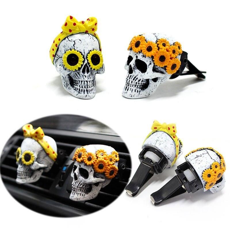 resin skull car air freshener, view 6 - MRSLM