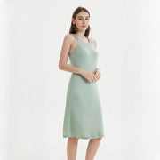 silk blend halterneck midi dress - MRSLM