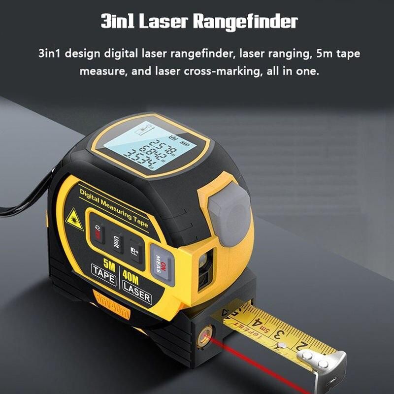 multi-function laser distance meter with tape measure, view 6 - MRSLM