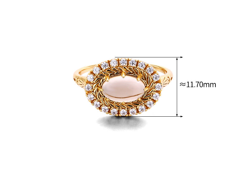 silver plated antique citrine ring, view 2 - MRSLM