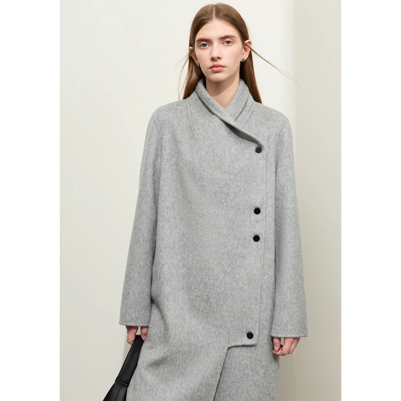 women's long wool coat, view 4 - MRSLM