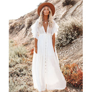 Solid color beach cover-up long dress, view 2 - MRSLM