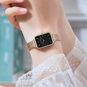 rectangle ultrathin mesh ladies watch, view 8 - MRSLM