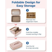 Foldable travel makeup bag with removable insert, view 6 - MRSLM