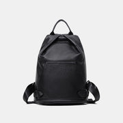 Women's genuine leather backpack with back zip pocket - MRSLM