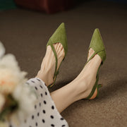 High heel leather sandals, view 21 - MRSLM