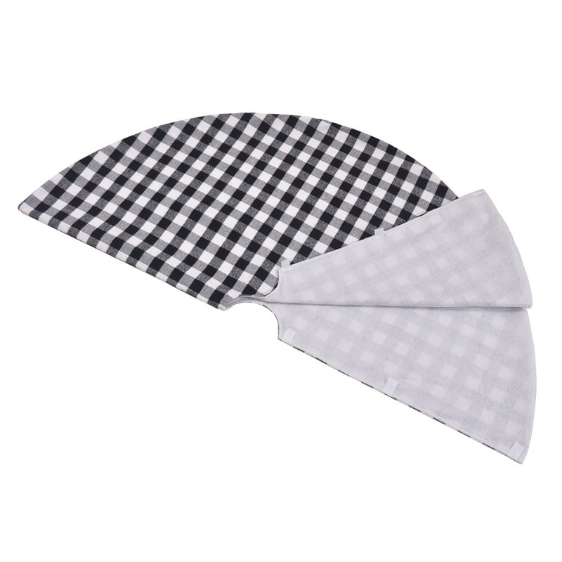 black and white plaid christmas tree skirt, view 4 - MRSLM