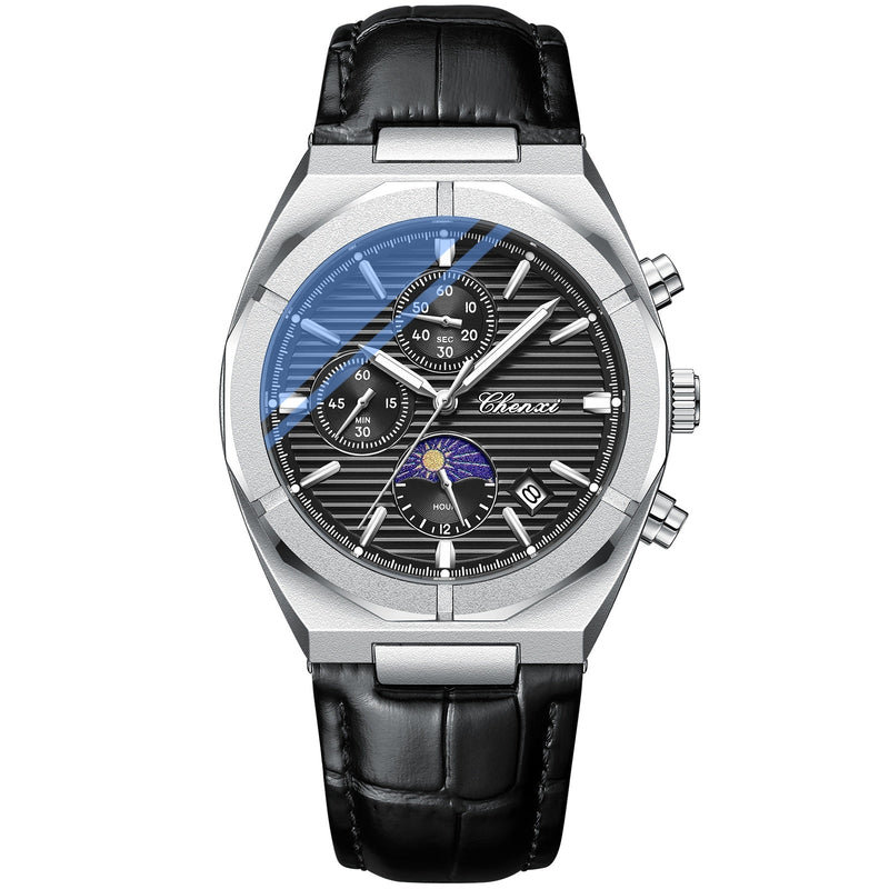men's moon phase quartz watch, view 10 - MRSLM