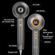 leafless hair dryer with led display, view 6 - MRSLM
