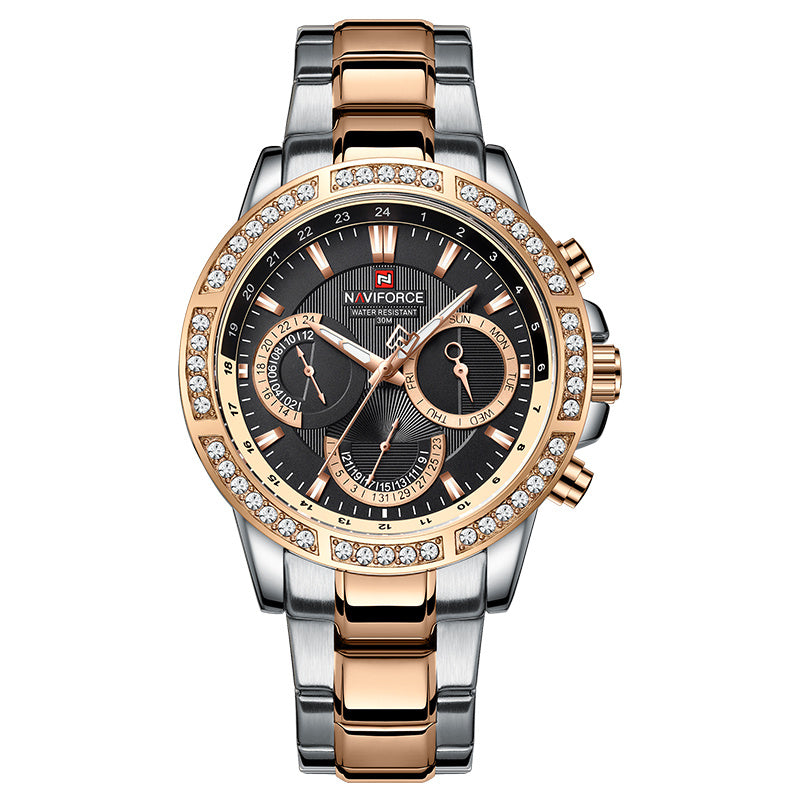 men's rhinestone business watch, view 2 - MRSLM