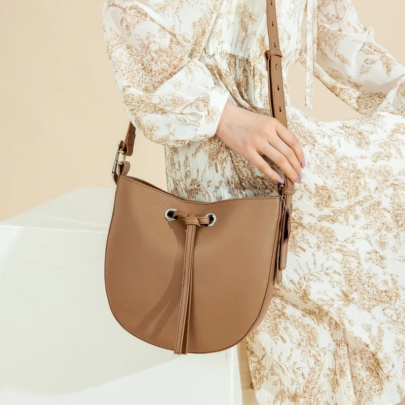 leather bucket handbag, view 4 - MRSLM