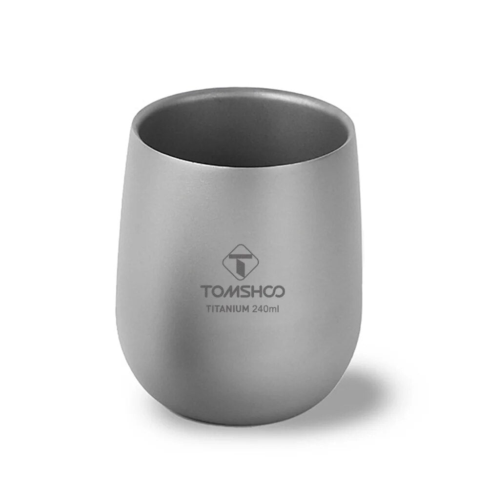 Double-Wall Insulated Titanium Camping Mug