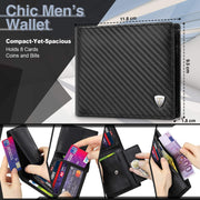 Men's carbon fiber leather bifold wallet, view 6 - MRSLM