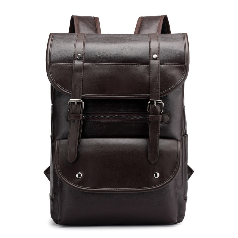 PU leather student backpack, view 4 - MRSLM