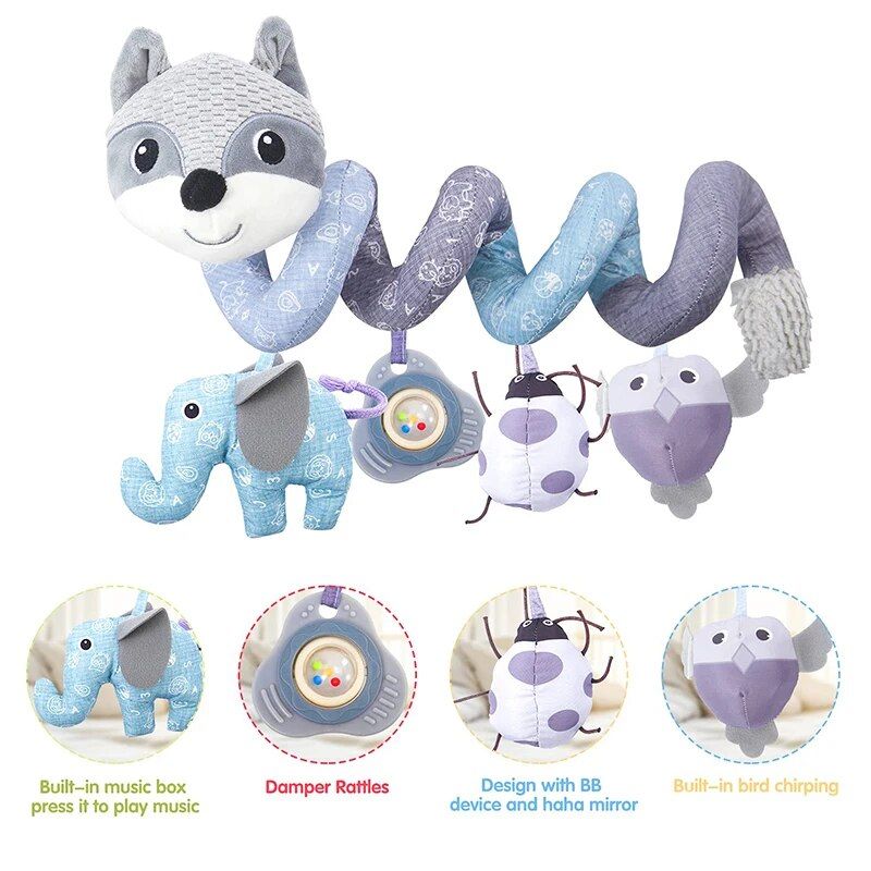 Plush fox spiral activity toy, view 8 - MRSLM