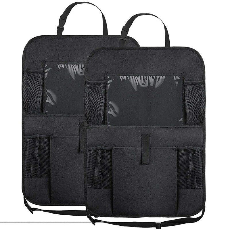 car seat back organizer with anti-kick mat, view 9 - MRSLM