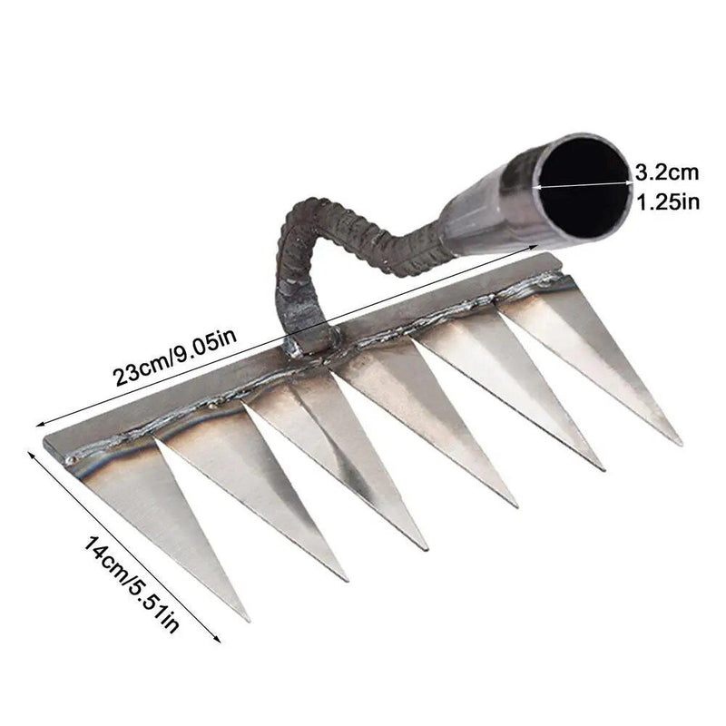 heavy-duty steel garden rake, view 4 - MRSLM