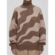turtleneck stripe oversized sweater, view 3 - MRSLM