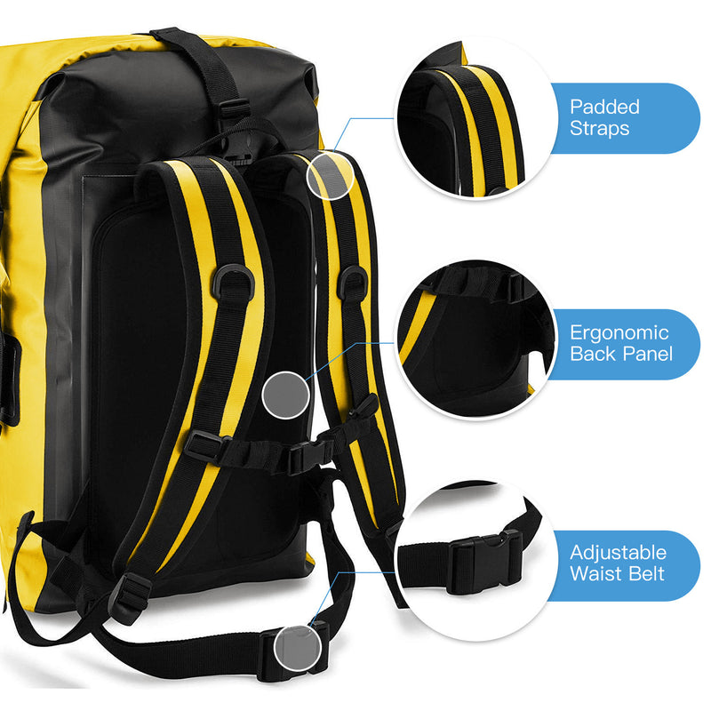 waterproof roll-top dry bag backpack, view 7 - MRSLM