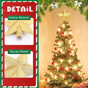 Gold glitter star Christmas tree topper 8 inch, view 2 - MRSLM