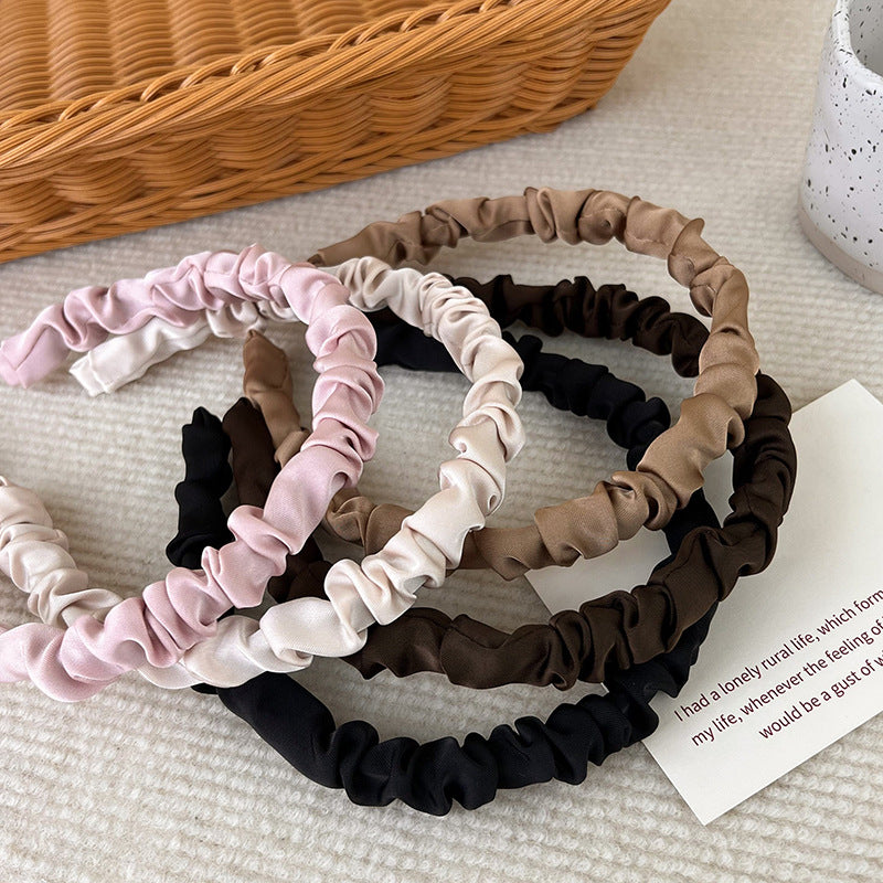 silky satin pleated headband, view 9 - MRSLM