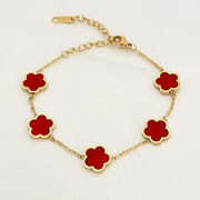 green flower charm bracelet and necklace, view 6 - MRSLM